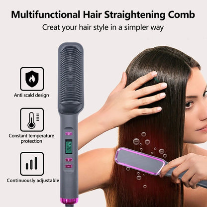 Ionic Heat Pro™ Electric Hot Comb & Hair Straightening Brush