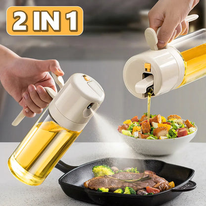 2-in-1 Oil Sprayer Bottle – Pour & Spray Cooking Oil Dispenser