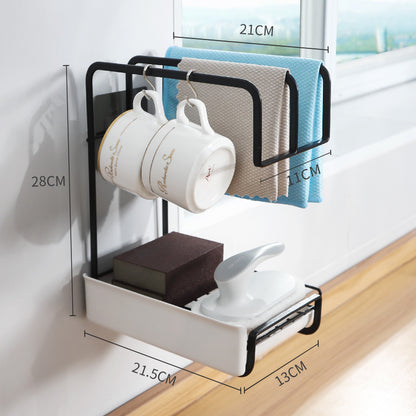 Wall Mounted Sponge Holder Kitchen Organizer