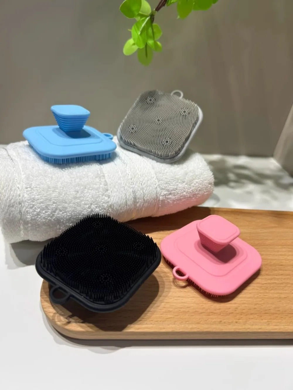 Facial Silicone Square Cleaning Brush Scrubber