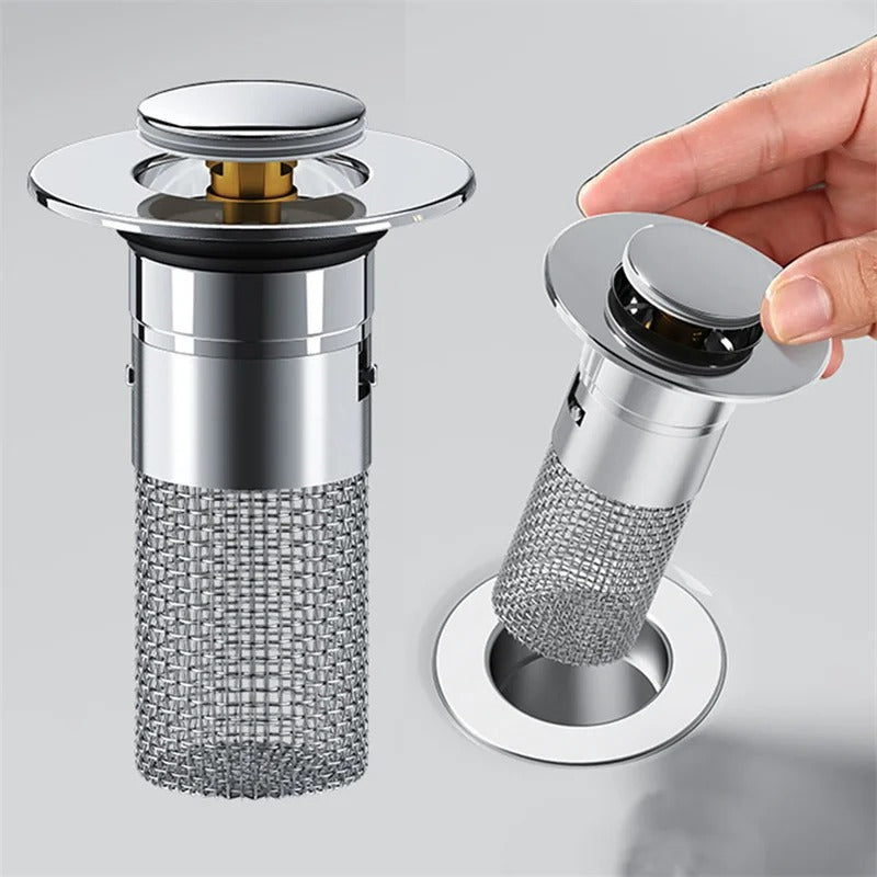 Long Press Bounce Pop-Up Sink Drain Filter