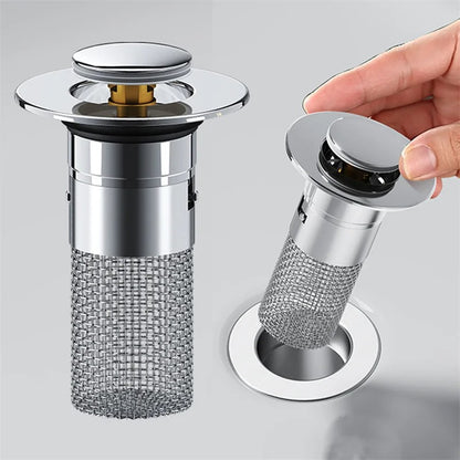 Long Press Bounce Pop-Up Sink Drain Filter